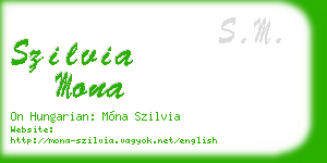 szilvia mona business card