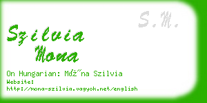 szilvia mona business card